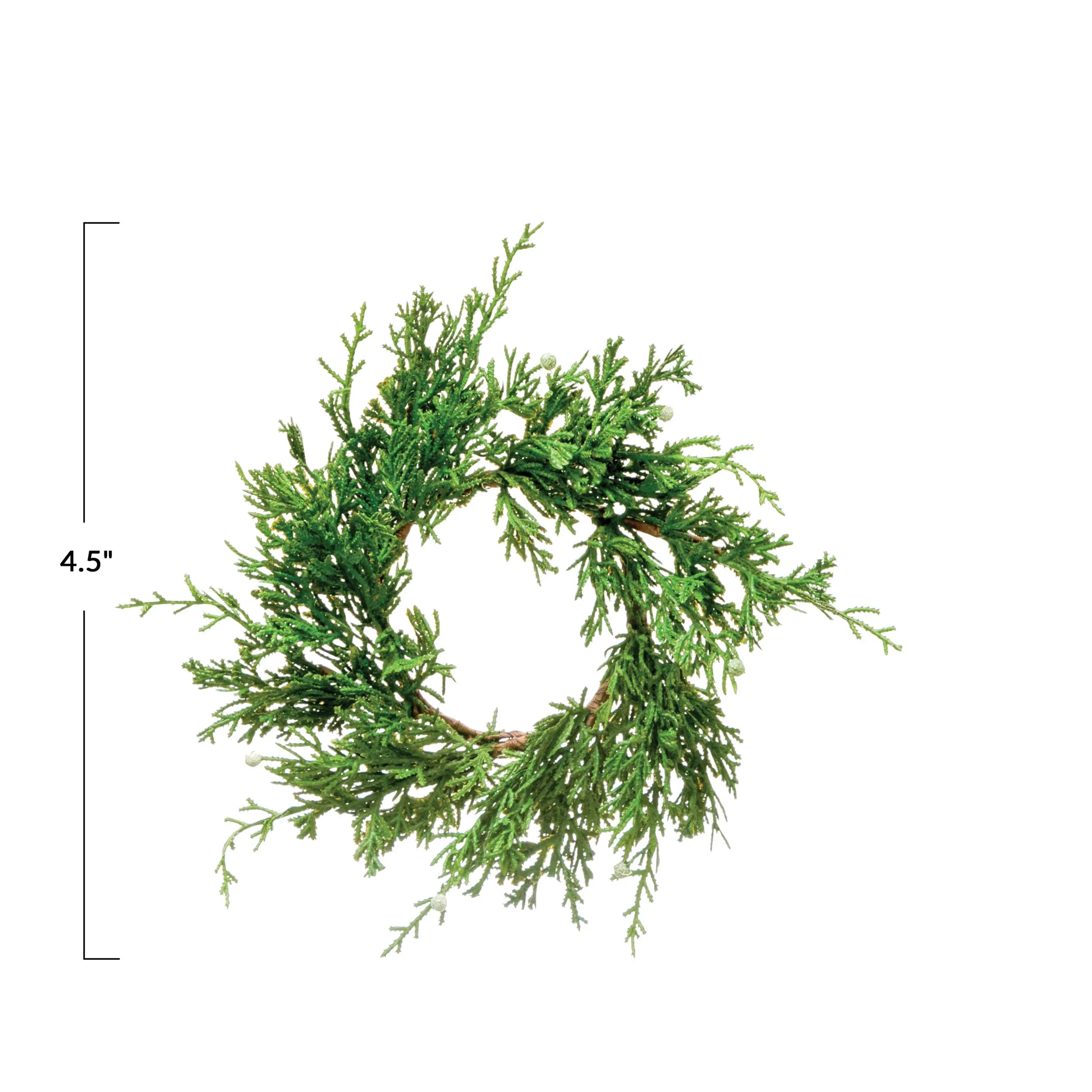 Faux Juniper Wreath - 4 1/2"
