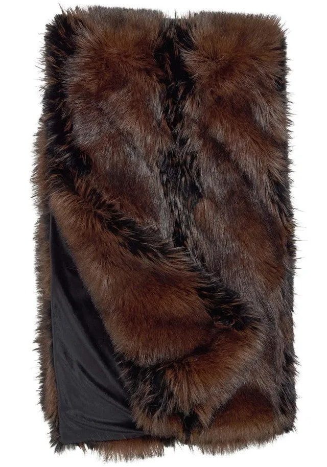 Limited Edition Chocolate Fox Faux Fur Throws - 60x72