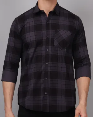 Men's Grey Checks Men's Shirt