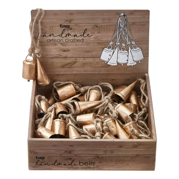 Mini Hanging Bells - Antique Gold