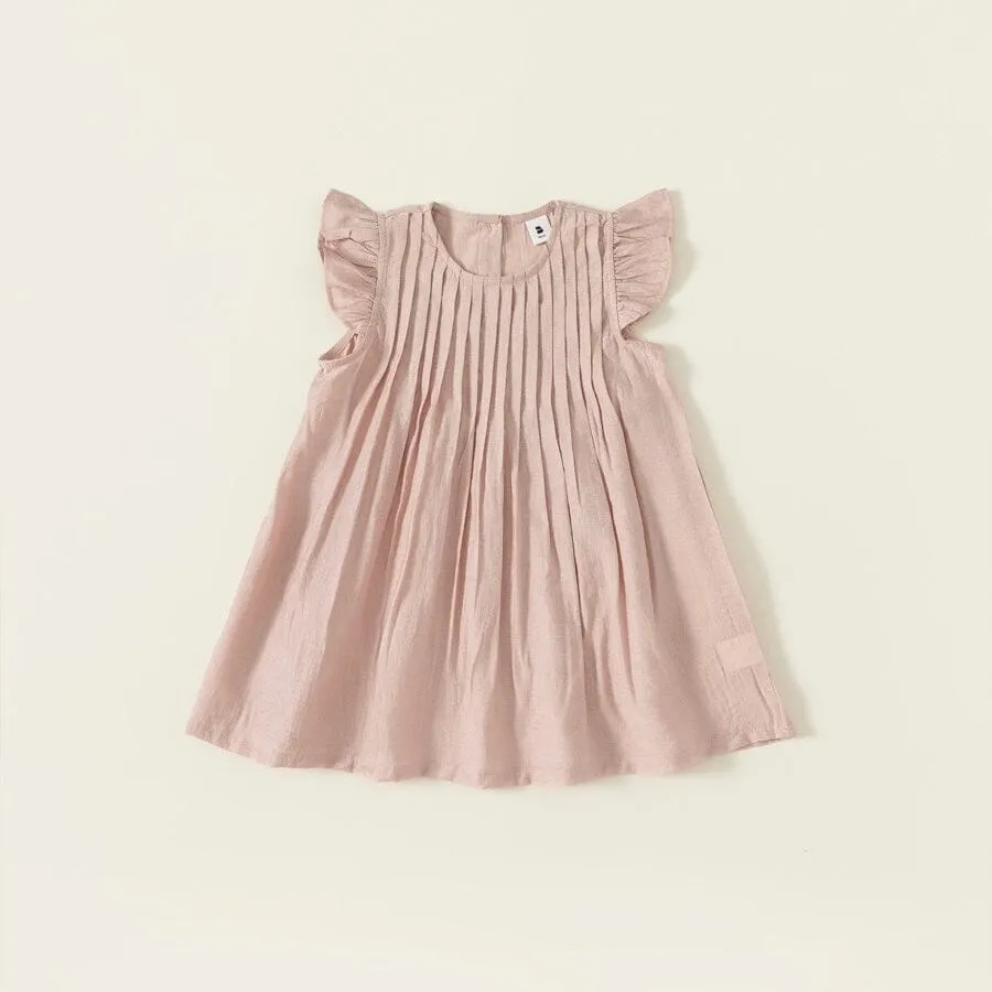 Nicole Pleated Ruffled Sleeveless Dress