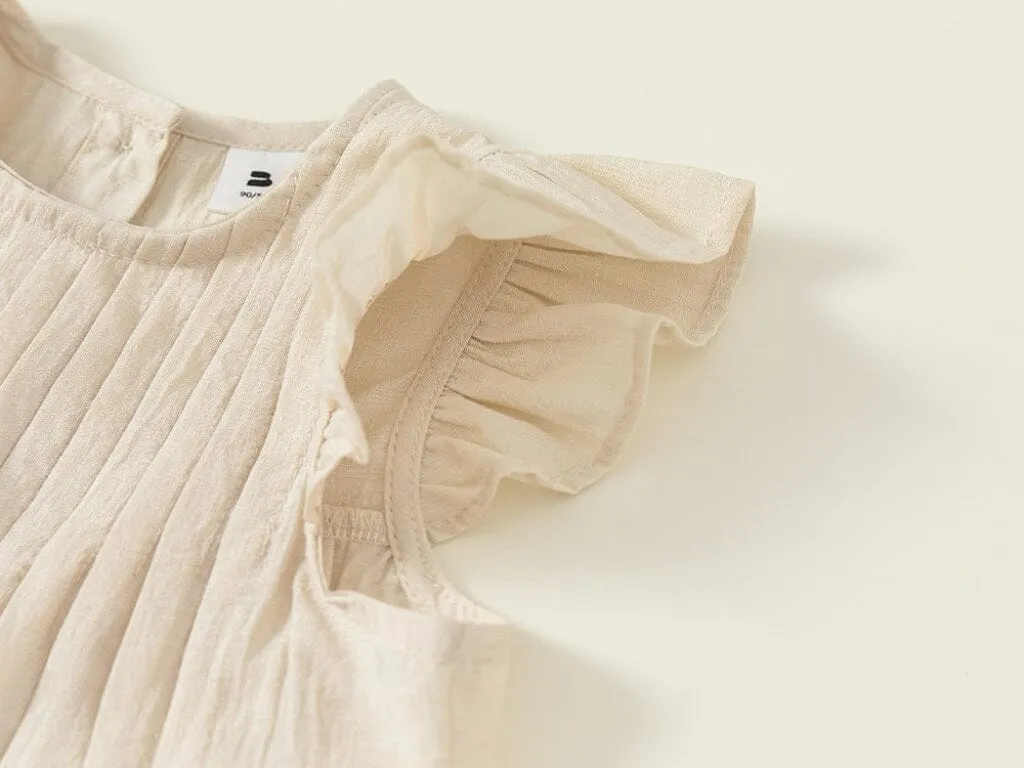 Nicole Pleated Ruffled Sleeveless Dress