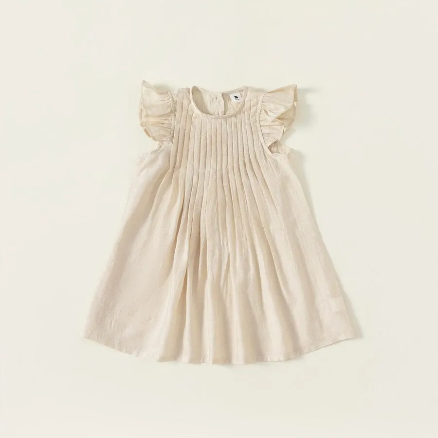 Nicole Pleated Ruffled Sleeveless Dress