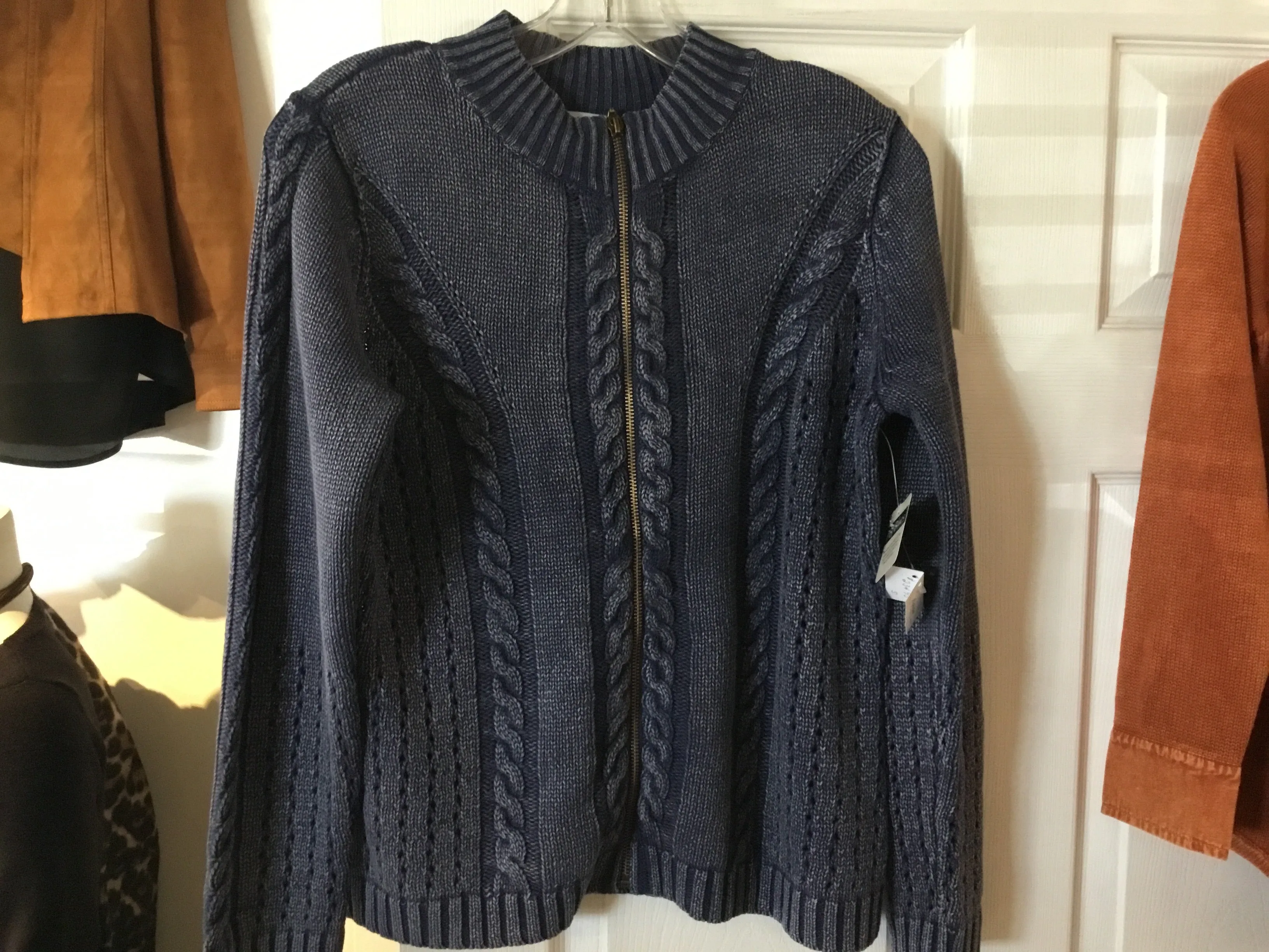 Sporty Cable Cardigan Indigo BL268