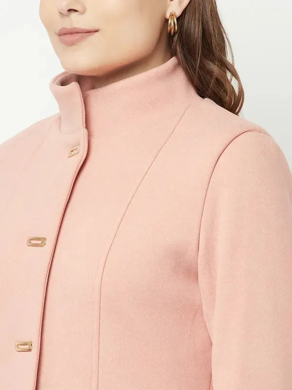 Women Suede Pink Coat