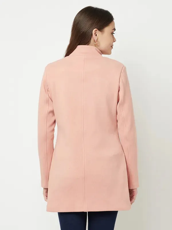 Women Suede Pink Coat